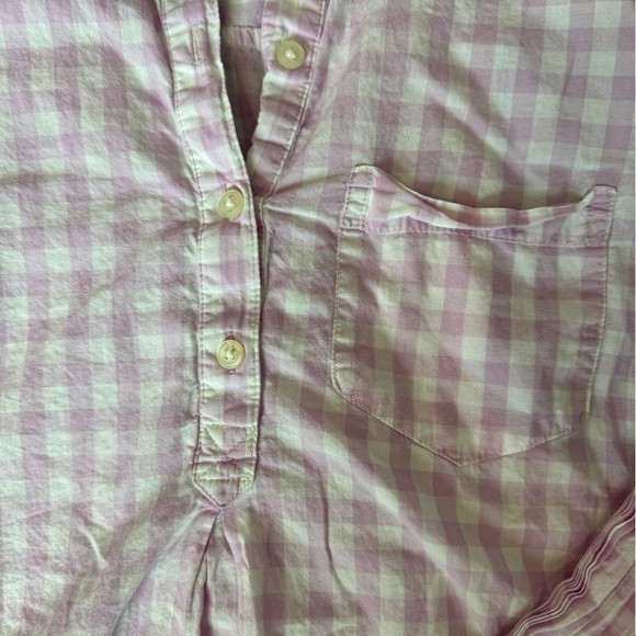 Old Navy Maternity Pink/ purple Gingham Button Down Shirt Plaid shirt–Size Large - Picture 10 of 11